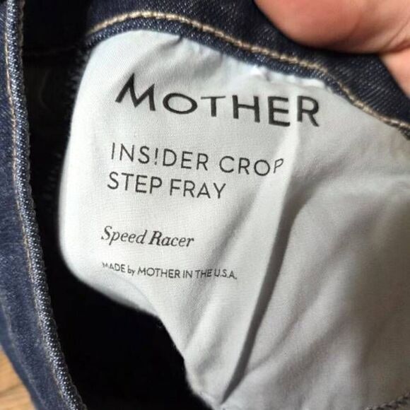 Mother Insider Crop Step Fray Jeans in Speed Racer Size 26 - Picture 4 of 6
